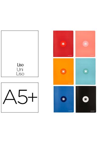 Libreta Antartik A5+ Plus Cosida 48 Hojas 90Gr Liso Sin Margen 6 Colores Surtidos|Libreriasalesiana