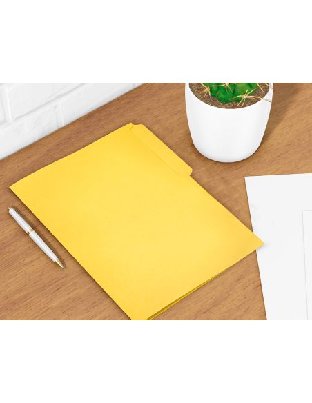 Subcarpeta Cartulina Liderpapel Folio Pestaña Izquierda 240G/M2 Amarillo