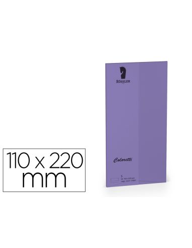 Sobre Rossler Coloretti Dl Americano Color Lila 110X220 Mm Pack De 5 Unidades