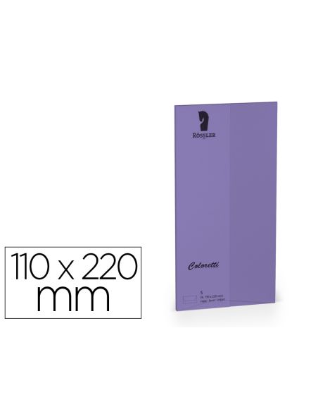 Sobre Rossler Coloretti Dl Americano Color Lila 110X220 Mm Pack De 5 Unidades