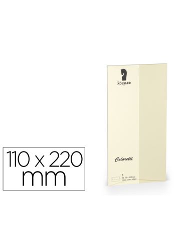 Sobre Rossler Coloretti Dl Americano Color Crema 110X220 Mm Pack De 5 Unidades