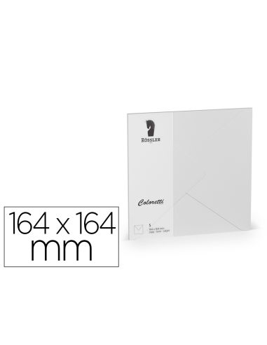 Sobre Rossler Coloretti Cuadrado Grande Color Gris Claro 164X164 Mm Pack De 5 Unidades
