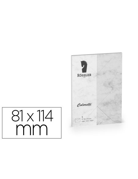 Sobre Rossler Coloretti C7 Color Marmol Gris 81X114 Mm Pack De 5 Unidades