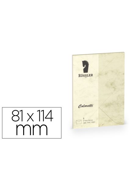 Sobre Rossler Coloretti C7 Color Marmol Crema 81X114 Mm Pack De 5 Unidades