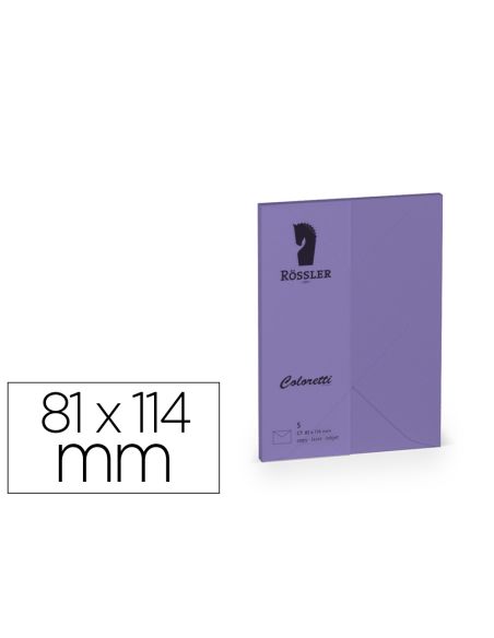 Sobre Rossler Coloretti C7 Color Lila 81X114 Mm Pack De 5 Unidades