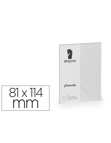 Sobre Rossler Coloretti C7 Color Gris Claro 81X114 Mm Pack De 5 Unidades