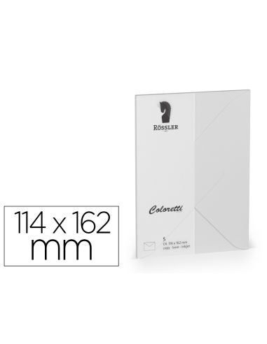 Sobre Rossler Coloretti C6 Ministro Color Gris Claro 114X162 Mm Pack De 5 Unidades