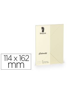 Sobre Rossler Coloretti C6 Ministro Color Crema 114X162 Mm Pack De 5 Unidades