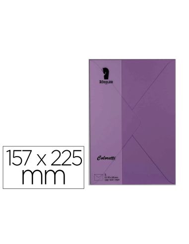 Sobre Rossler Coloretti C5 Color Lila 157X225 Mm Pack De 5 Unidades