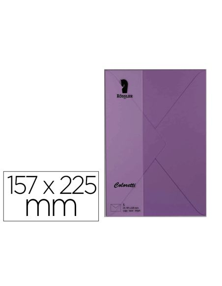 Sobre Rossler Coloretti C5 Color Lila 157X225 Mm Pack De 5 Unidades