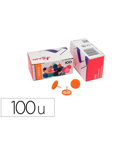 Chincheta Lismania Office Color Naranja Caja De 100 Unidades