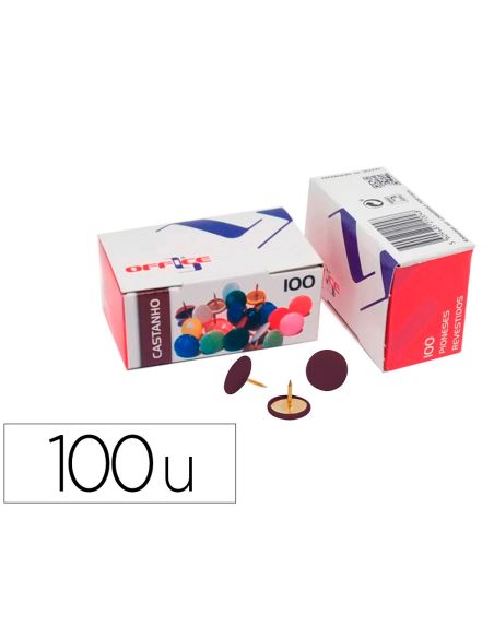 Chincheta Lismania Office Color Marron Caja De 100 Unidades