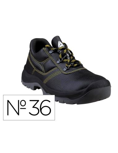 Zapatos De Seguridad Deltaplus Piel Crupon Pigmentada Suela Pu Bi Densidad Color Negro Talla 36