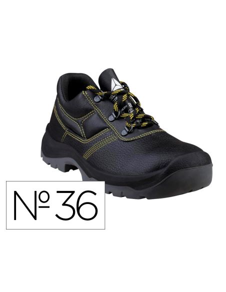 Zapatos De Seguridad Deltaplus Piel Crupon Pigmentada Suela Pu Bi Densidad Color Negro Talla 36