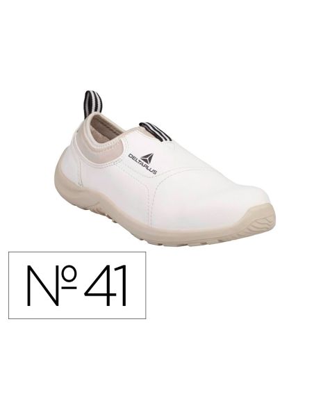 Zapatos De Seguridad Deltaplus Microfibra Pu Suela Pu Mono-Densidad Color Blanco Talla 41