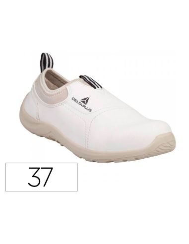 Zapatos De Seguridad Deltaplus Microfibra Pu Suela Pu Mono-Densidad Color Blanco Talla 37
