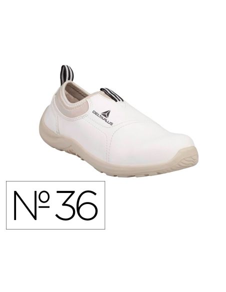 Zapatos De Seguridad Deltaplus Microfibra Pu Suela Pu Mono-Densidad Color Blanco Talla 36