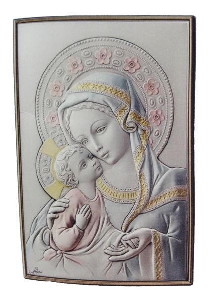 Cuadro Madera Nogal Plata Color 14,5X21Cm Maternidad 2042