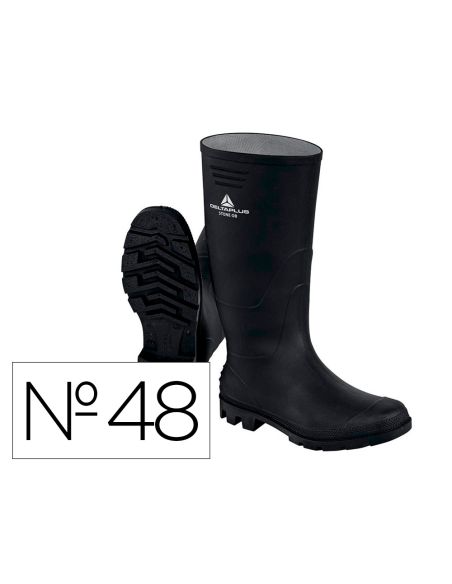 Botas Deltaplus De Seguridad Stone Pvc Negro Suela De Tacos Talla 48
