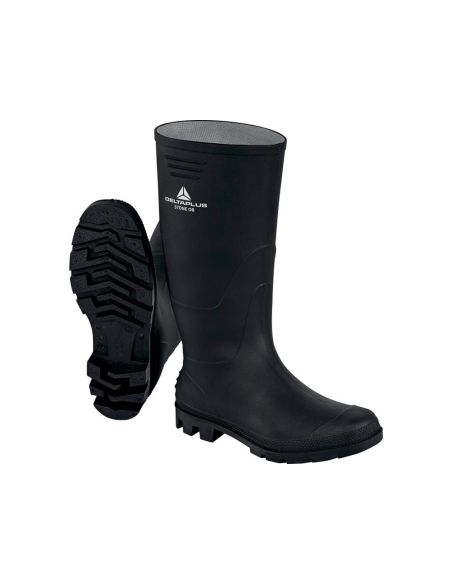 Botas Deltaplus De Seguridad Stone Pvc Negro Suela De Tacos Talla 43