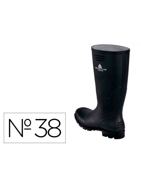 Botas Deltaplus De Seguridad Stone Pvc Negro Suela De Tacos Talla 38