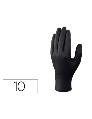 Guantes De Nitrilo Deltaplus No Empolvado Desechable Talla 10 Color Negro Caja De 100 Unidades