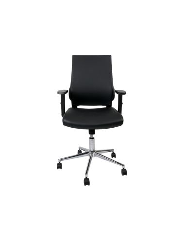 Silla Giratoria Q-Connect Respaldo Medio De Similpiel Regulable En Altura 980+100X630X625 Mm Color Negro