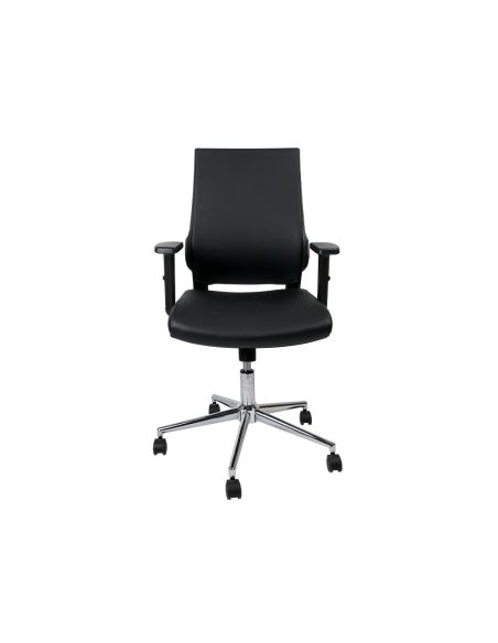 Silla Giratoria Q-Connect Respaldo Medio De Similpiel Regulable En Altura 980+100X630X625 Mm Color Negro