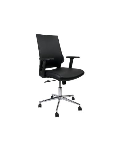 Silla Giratoria Q-Connect Respaldo Medio De Similpiel Regulable En Altura 980+100X630X625 Mm Color Negro