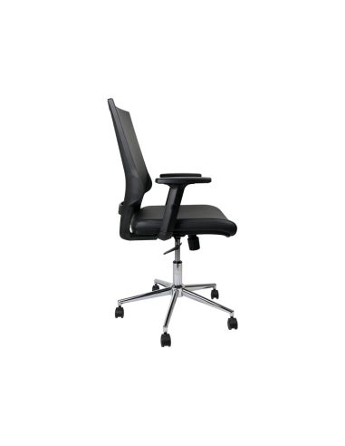 Silla Giratoria Q-Connect Respaldo Medio De Similpiel Regulable En Altura 980+100X630X625 Mm Color Negro