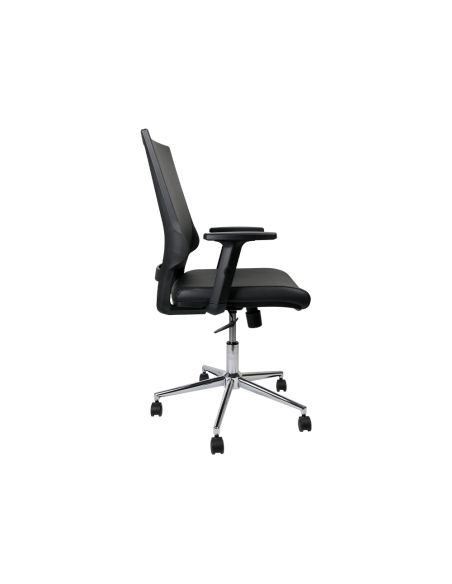 Silla Giratoria Q-Connect Respaldo Medio De Similpiel Regulable En Altura 980+100X630X625 Mm Color Negro