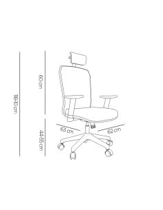 Silla Giratoria Q-Connect Ergonomica Respaldo Alto Y Reposacabeza Ajustable En Altura 1180+100X630X625 Mm 2