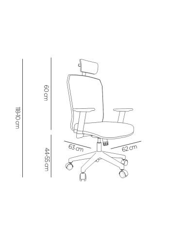 Silla Giratoria Q-Connect Ergonomica Respaldo Alto Y Reposacabeza Ajustable En Altura 1180+100X630X625 Mm