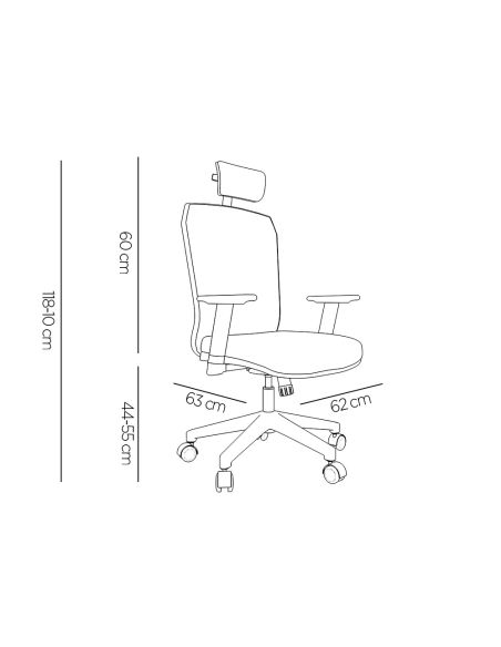 Silla Giratoria Q-Connect Ergonomica Respaldo Alto Y Reposacabeza Ajustable En Altura 1180+100X630X625 Mm