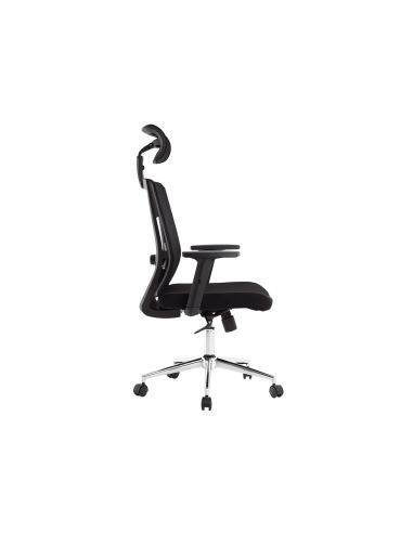 Silla Giratoria Q-Connect Ergonomica Respaldo Alto Y Reposacabeza Ajustable En Altura 1180+100X630X625 Mm