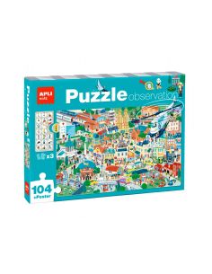 Puzle Apli Observacion De La Ciudad 104 Piezas Tamaño 5X5 Cm