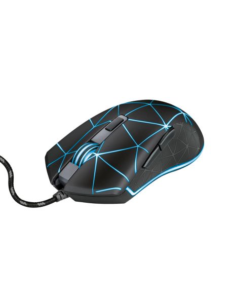 Raton Trust Gxt133 Locx Gaming Optico Luces Led 800-4000 Ppp 6 Botones Usb 2.0 Cable 1,80 M Color Negro