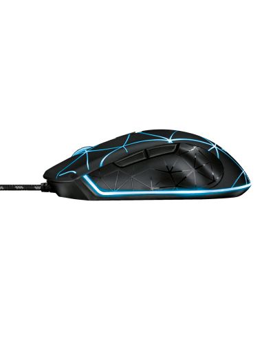 Raton Trust Gxt133 Locx Gaming Optico Luces Led 800-4000 Ppp 6 Botones Usb 2.0 Cable 1,80 M Color Negro