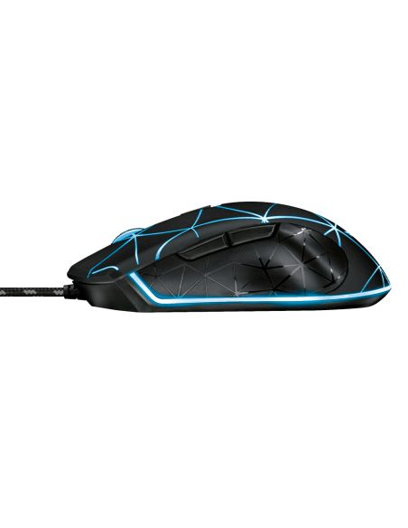 Raton Trust Gxt133 Locx Gaming Optico Luces Led 800-4000 Ppp 6 Botones Usb 2.0 Cable 1,80 M Color Negro