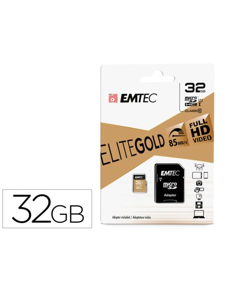 Memoria Sd Micro Emtec Class 10 Gold Con Adaptador 32 Gb