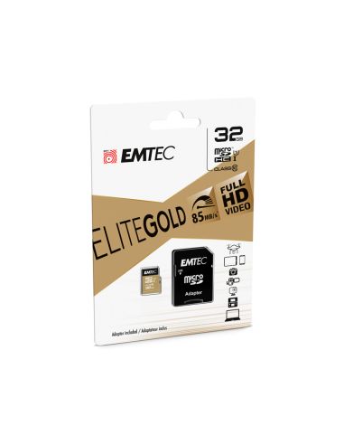 Memoria Sd Micro Emtec Class 10 Gold Con Adaptador 32 Gb