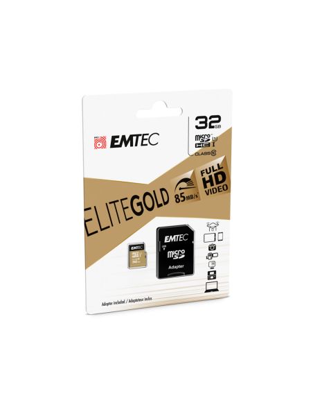 Memoria Sd Micro Emtec Class 10 Gold Con Adaptador 32 Gb