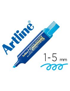 Rotulador Artline Fluorescente Eks-600 Azul Punta Biselada