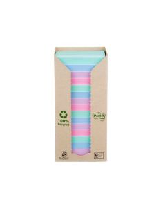 Bloc De Notas Adhesivas Quita Y Pon Post-It 76X76 Mm 100% Reciclada Pefc En Torre Pack De 16 Unidades Colores 2