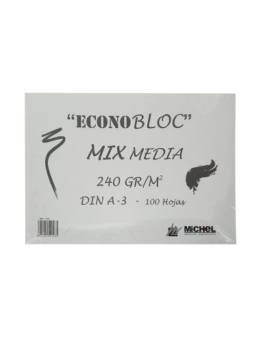 Bloc Dibujo Multitecnicas Michel Econobloc Mix Media Din A3 Encolado 100 Hojas 240 Gr 297X420 Mm