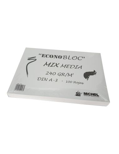 Bloc Dibujo Multitecnicas Michel Econobloc Mix Media Din A3 Encolado 100 Hojas 240 Gr 297X420 Mm