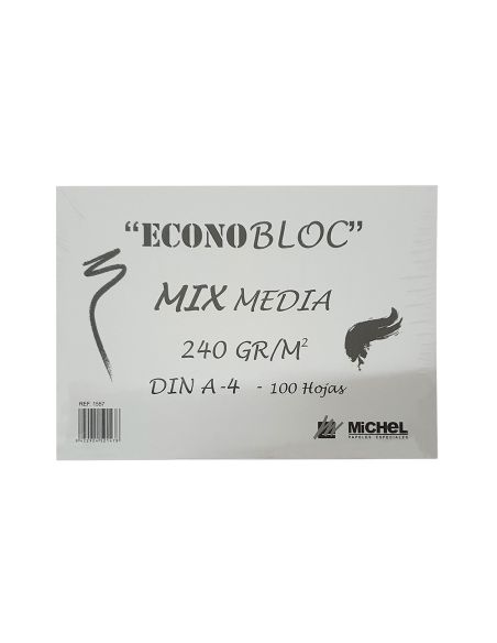 Bloc Dibujo Multitecnicas Michel Econobloc Mix Media Din A4 Encolado 100 Hojas 240 Gr/M2 210X297 Mm