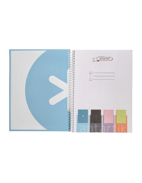 Cuaderno Espiral A4 Micro Antartik Dots Tapa Forrada 80H 90 Gr Rayado Puntos 1 Banda 4 Taladros Celeste|Libreriasalesiana