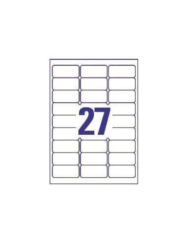Etiqueta Adhesiva Avery Blanca Removible Laser Ink-Jet Fotocopiadora 63,5X29,6 Mm Caja De 675 Unidades