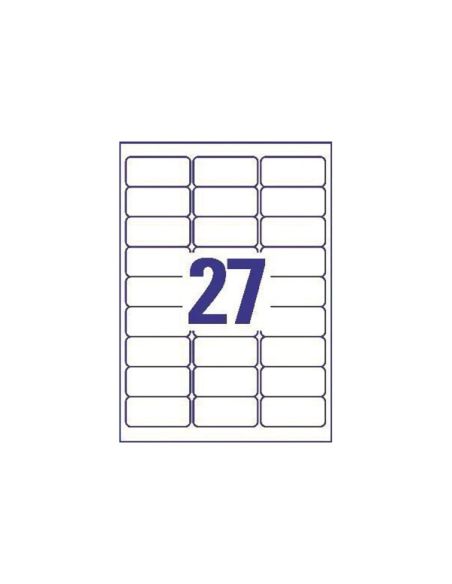 Etiqueta Adhesiva Avery Blanca Removible Laser Ink-Jet Fotocopiadora 63,5X29,6 Mm Caja De 675 Unidades